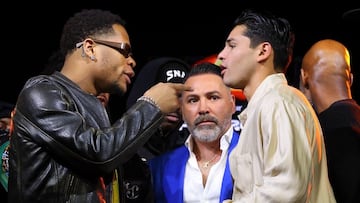Devin Haney y Ryan García durante uno de sus cara a cara.