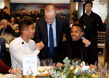 Florentino Pérez, Casemiro y Militao. 