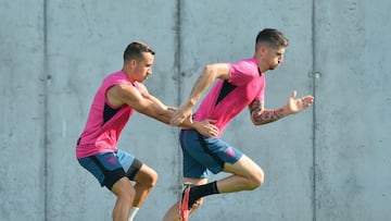 Berenguer, entrenando con Sancet.