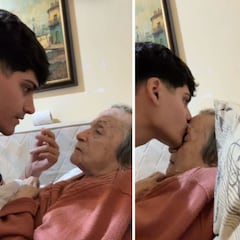 La emotiva despedida de un joven, dejará a su abuelita para irse a trabajar a España