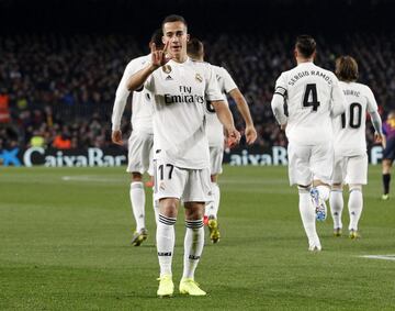 Lucas Vázquez celebrando su gol 0-1 