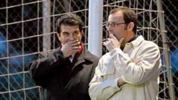 <b>RECUERDO. </b>Joan Laporta y Sandro Rosell, cuando ambos compartían cargo en la directiva.