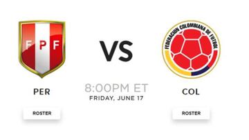 Peru - Colombia: How and where to watch