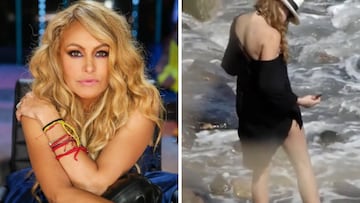 Paulina Rubio, captada haciendo del baño en la playa