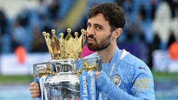 Bernardo Silva, campeón de la Premier con el Manchester City.