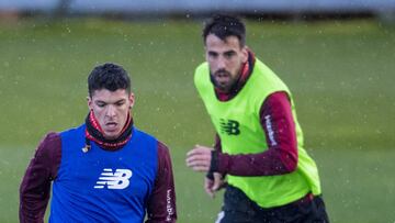 Capa con Beñat en la sesión de hoy en Lezama.