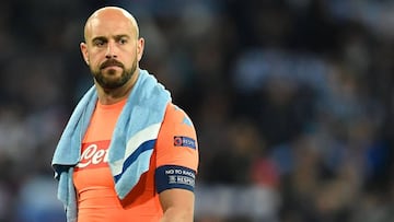 Pepe Reina, tras la derrota en San Paolo.