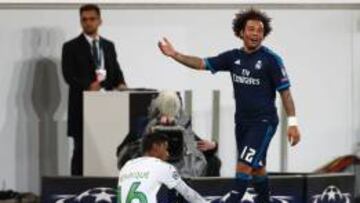 Marcelo, en una acción con Bruno Henrique.