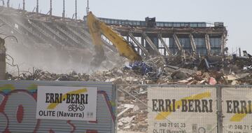 Aspecto de la demolición del Estadio Vicente Calderón a 24 de julio de 2019.
