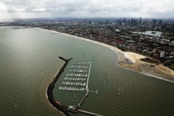 Una vista de Melbourne durante la clasificación del GP de Australia. 