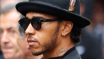 Formula One World Champion Lewis Hamilton accompany Austrian motor racing great Niki Lauda's coffin out of St Stephen's cathedral in Vienna, Austria May 29, 2019. REUTERS/Leonhard Foeger