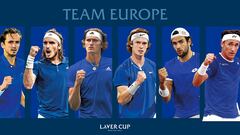 Los tenistas europeos seleccionados para la disputa de la Laver Cup 2021.