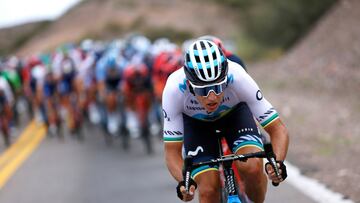 El ciclista brasileño Vinicius Rangel, durante una carrera con el Movistar