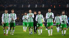 Los jugadores, tras el duelo ante el Sparta.