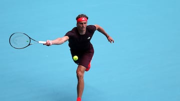 Alexander Zverev durante su partido con Jacob Fearnley en Miami.