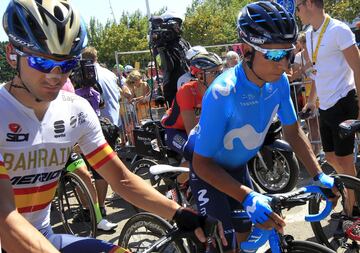 En la primera etapa del Tour Nairo sufrió una avería en su bicicleta faltando 3.5 kilómetros para la meta. No recibió ayuda de su compañero José Joaquín Rojas porque éste había sufrido una caída antes. Perdió más de un minuto con respecto al líder y 40 segundos con respecto a Froome.