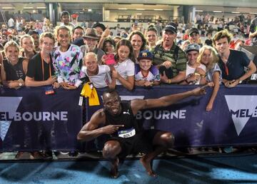 Bolt , con sus fans.