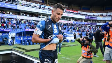 Pablo Barrera of Queretaro during the 16th round match between Queretaro and Mazatlan FC as part of the Liga BBVA MX, Torneo Apertura 2025 at La Corregidora Stadium, on November 02, 2025 in Santiago de Queretaro, Mexico.