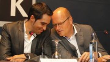 Alberto Contador y Bjarne Riis en una imagen de archivo.