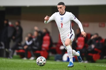 Phil Foden in action for England.