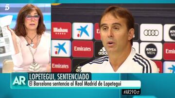 Ana Rosa Quintana en "El Programa de Ana Rosa" hablando de la inminente destitución de Julen Lopetegui.