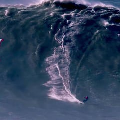 Nuno 'Stru' Figueiredo navega la ola más grande de la historia