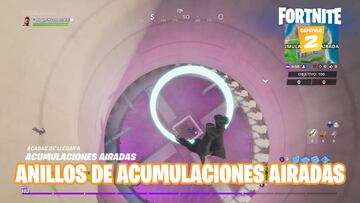 Fortnite Cap&iacute;tulo 2 - Temporada 1 | Desaf&iacute;o de Caos en Ascenso: atraviesa los anillos de Acumulaciones Airadas en paraca&iacute;das