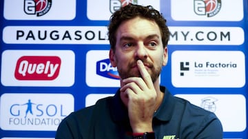 Pau Gasol, durante la presentaci&oacute;n de su campus.
 