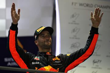 Daniel Ricciardo en el pódium. 