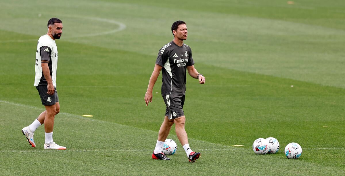 18/08/2025 ENTRENAMIENTO REAL MADRID 
DANI CARVAJAL XABI ALONSO ENTRENADOR 