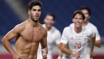 Marco Asensio después de marcar el gol que llevaba a España a la final olímpica.