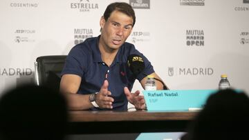 Rafa Nadal habla en rueda de prensa.