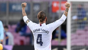 Ramos celebr&oacute; as&iacute; el 1-3 en el Cl&aacute;sico en el que marc&oacute; de penalti.