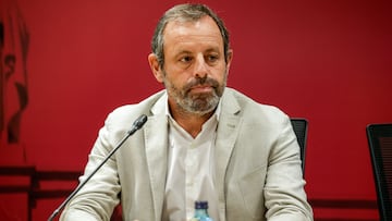 Sandro Rosell, en la mesa redonda de la jornada 'Diálogo sobre los derechos de las personas privadas de libertad' celebrada este martes en el Colegio de Abogacía de Barcelona (ICAB).