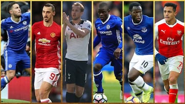 Loas seis candidatos a mejor jugador del año de la Premier League otorgados por la PFA.