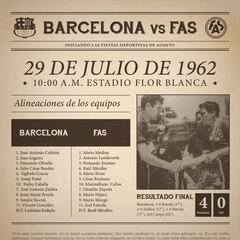 Se cumplen 60 años del día en que el Club Deportivo FAS enfrentó al Barcelona en El Salvador