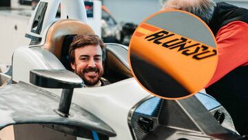 Fernando Alonso y el coche de la Indy 500.