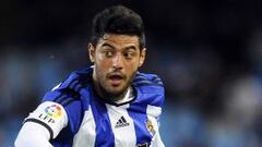 Carlos Vela en acci&oacute;n durante un partido de la Real Sociedad, equipo al que lleg&oacute; en 2011.