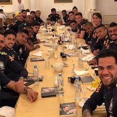 Buen ambiente entre Barcelona y Madrid en la 'Canarinha'