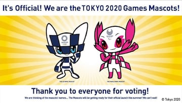 Imagen de las mascotas elegidas para los Juegos Ol&iacute;mpicos y los Juegos Paral&iacute;mpicos de Tokio 2020.