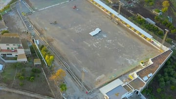 Es Moleter, campo del Cardassar, al inicio del trabajo de remodelación tras el temporal de octubre de 2018.