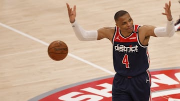 The point guard is on course to break Oscar Robertson&rsquo;s record. The Wizards secured a place at the Eastern Conference Play-In tournament.