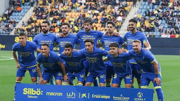 Once del Cádiz CF ante el Eibar en la jornada 33 de la Liga Hypermotion.