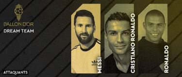 Messi y CR7 coronan un Balón de Oro Dream Team con Xavi