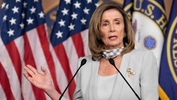 US Speaker of the House, Nancy Pelosi holds her weekly press briefing on Capitol Hill in Washington, DC, on August 13.