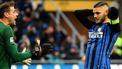 Icardi se lamenta tras una ocasi&oacute;n perdida.