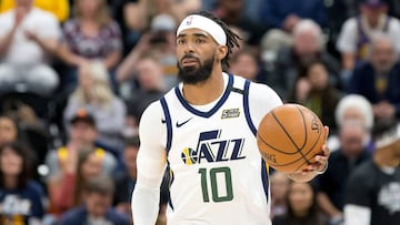 Mike Conley, durante un partido de la NBA de los Utah Jazz