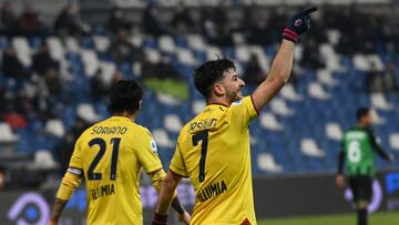 Orsolini, tras anotar un gol esta campaña.