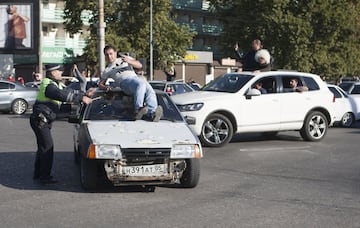 Fans celebrate return of local UFC hero Khabib.