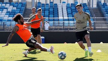 Miguel Guti&eacute;rrez, en una sesi&oacute;n con el primer equipo del Real Madrid.